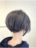 ショートボブ×パープルグレージュ