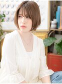 外人風カラーシースルー切りっぱなしミニボブb戸頭20代30代40代
