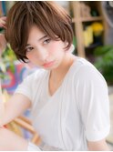 ココアベージュ小顔抜け感ラフショートウルフc4大宮20代30代40代