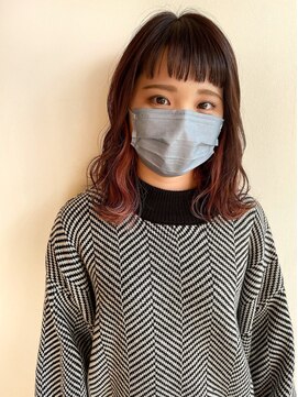 ツイギー 宮西店(TWiGGY) ピンクカラーがかわいいミディアムヘア