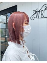 トランク ヘアー デザイン(tranq hair design) 大人切りっぱなしボブ　ロブ　ボブ　ブリーチ　ピンクアッシュ