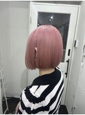 ダブルカラーピンクベージュケアブリーチハイトーン髪質改善