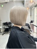 10代20代人気/ホワイトミルクティー小顔ボブ