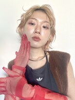 アルバム 銀座(ALBUM GINZA)&nbsp;デザインカラーレイヤーカットウェットヘアホワイトピンク_9700