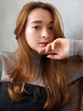 ラフィス ヘアーピュール 梅田茶屋町店(La fith hair pur) 【La fith】キャラメルベージュ×カーテンバング