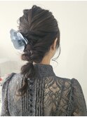 パーティヘアアレンジ 編み下ろし