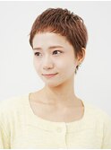 切りっぱなしショート・ボブ/絶壁解消/前髪なし/20代/30代/面長