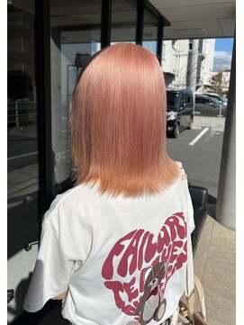 髪屋 紬 サーモンピンク/ピンクカラー/ハイトーン