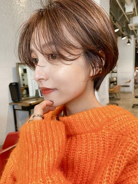 ガーデントウキョウ(GARDEN Tokyo) ショート/ハンサムショート/ワンカールパーマ/艶カラー/ブラウン