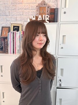 ヘアー アレス(hair ales) ハッシュレイヤー　ハッシュウルフ　黒髪　小顔　ココアベージュ