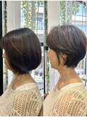 30代40代50代白髪ぼかし丸みショートくびれショート