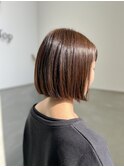 顎下ボブ/切りっぱなしボブ/アッシュベージュ/20代30代40代