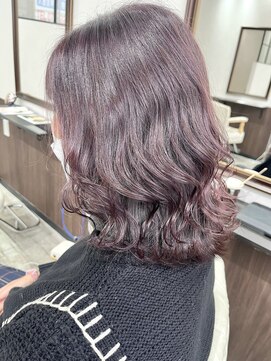 ベルヘアーデザイン 堺東(Belle hair Design) イメチェンピンクパープルイルミナカラーレイヤーカット堺東