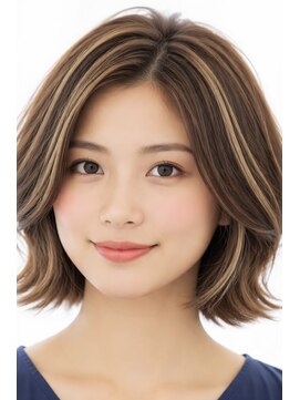 チャチャブラン(cha-cha Blanc) シークレットハイライト×くびれ外ハネボブ