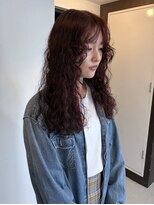 キーパーソン(kii person)&nbsp;kii person × ロングパーマ　ボルドーカラー