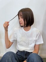 シア 北千住店(SHEER)&nbsp;ぱつっとボブとベージュカラーの王道スタイル