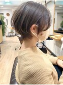 クールショート/ショートパーマ/ボブルフ/ピンクベージュ/柴