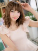 くせ毛風ラフニュアンス前下がり斜めバングc5戸頭20代30代40代