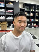 スキンフェードアップバングフェザーアップメンズバーバー理容室