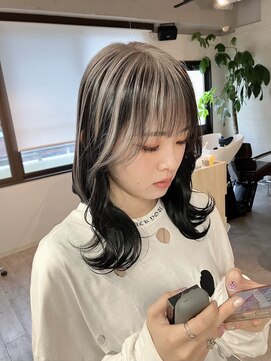 コワファーストナガサキシャンプーボーイ(COIFF1RST NAGASAKI SHAMPOO BOY) 長崎 韓国くびれヘア アウターカラー