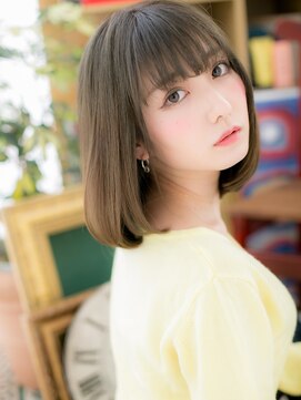 カバーヘア ブリス 上尾西口店(COVER HAIR bliss) グレーベージュシースルー前下がりボブツヤ髪c5上尾20代30代40代