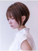 大人かわいい前髪セシルカットココアブラウンフリンジウェーブ