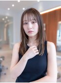 大人かわいい前髪セシルカットココアブラウンフリンジウェーブ