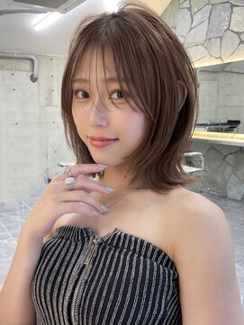 サイン 表参道(SIGN) 韓国ヘアーハッシュカットレイヤーカットグレージュブリーチ無し