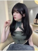 髪質改善縮毛矯正レイヤーカット顔周り前髪韓国ミニウルフ/池袋