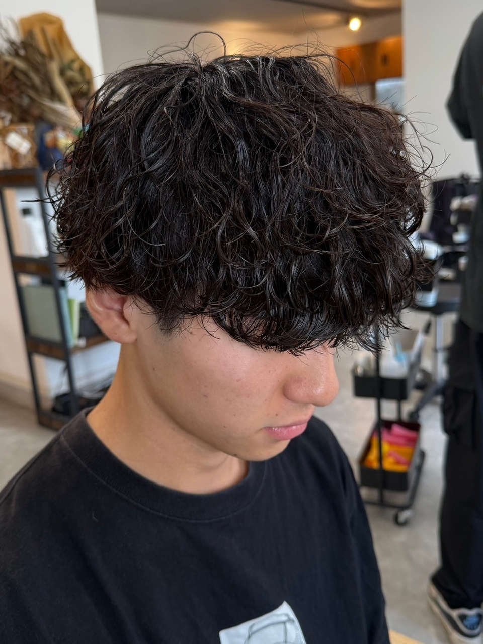 フゥ 宇都宮(FeU) 栃木緩め波巻きパーマシャドウパーマメンズマッシュウルフカット