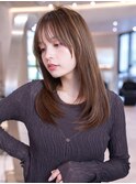 20代30代かわいい/顔周りレイヤー/髪質改善/髪質改善ストレート