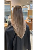 レイヤー　バレイヤージュ　ダブルカラー　白髪ぼかし