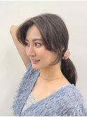 顔まわりカット/ミディアムレイヤー/ハッシュカット
