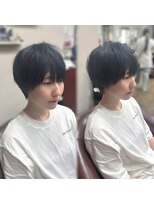 ハピネス 王寺店(Happiness)&nbsp;刈り上げショート ハンサムマッシュ メンズライク ダークグレー