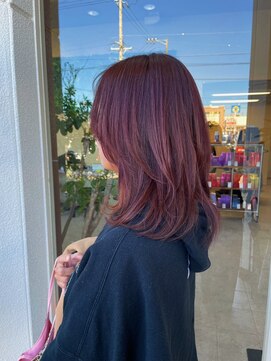 バルス(BLS) チェリーレッド×レイヤーカット　30代/40代