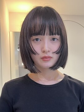テクネ 天神大名(techne) 天神大名顔周りレイヤーカットミディアムボブタッセルボブパーマ