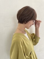 ハピネス 王寺店(Happiness)&nbsp;オリーブベージュハイライト丸みショート　奈良王寺
