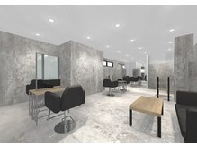 Hip's Lnk メンズサロン【ヒップスリンク】【10/10NEW OPEN（予定）】の雰囲気（コンクリートを基調に無機質なカッコいい店内です♪宮原メンズ）