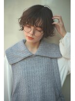 レジュアル(RESSUAL)&nbsp;ショートボブショートパーマ黒髪暗めカラーニュアンスカール