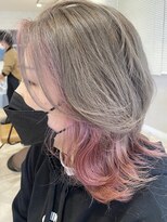 ラボヌールヘアー オリビエ 北千住店(La Bonheur hair Olivier)&nbsp;マッシュウルフ_ミルクティー_ピンク【OZAWA】