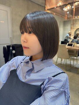 ロンド エスポワール 錦糸町(Lond espoir) 【澤口】丸型切りっぱなしボブ美髪ピンクブラウンエアリー