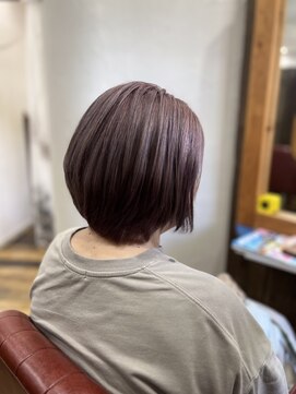 ヘアーハピネス ハート(hair happiness heArt) 20代30代40代ストレートボブリップラインラベンダーベージュ