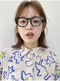 薄め前髪のシアーベージュ◎おしゃれミディアム【銀座】