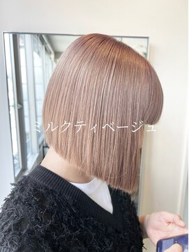 ダブル アンダーバー サロン(W_SALON) 【W_SALON 河原町】ミルクティベージュ×ショートボブ