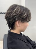フェザーパーマ/刈り上げなし/ハイライト/フェザー/毛流れ/岩名