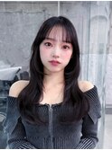 美髪韓国レイヤーイメチェン似合わせチェリーブラウンミニウルフ