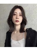 レイヤーカット/ミディアムレイヤー/ラベンダーグレージュカラー