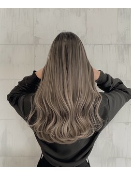 ネックス 表参道本店(nex) デザインカラーレイヤーカットウェットヘアオリーブベージュ白髪