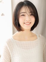 カバーヘア ブリス 上尾西口店(COVER HAIR bliss)&nbsp;チャコールグレー大人美人伸ばしかけ黒髪丸みボブY上尾30代40代