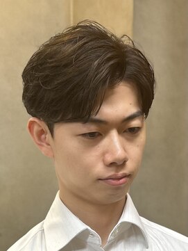 ニュアンスパーマ/フェザーショート/センターパート